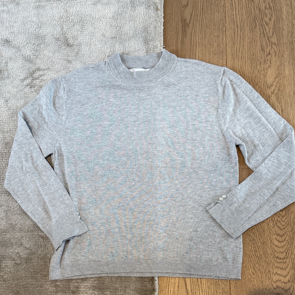 Zara Girls Gray Long Sleeve Sweater